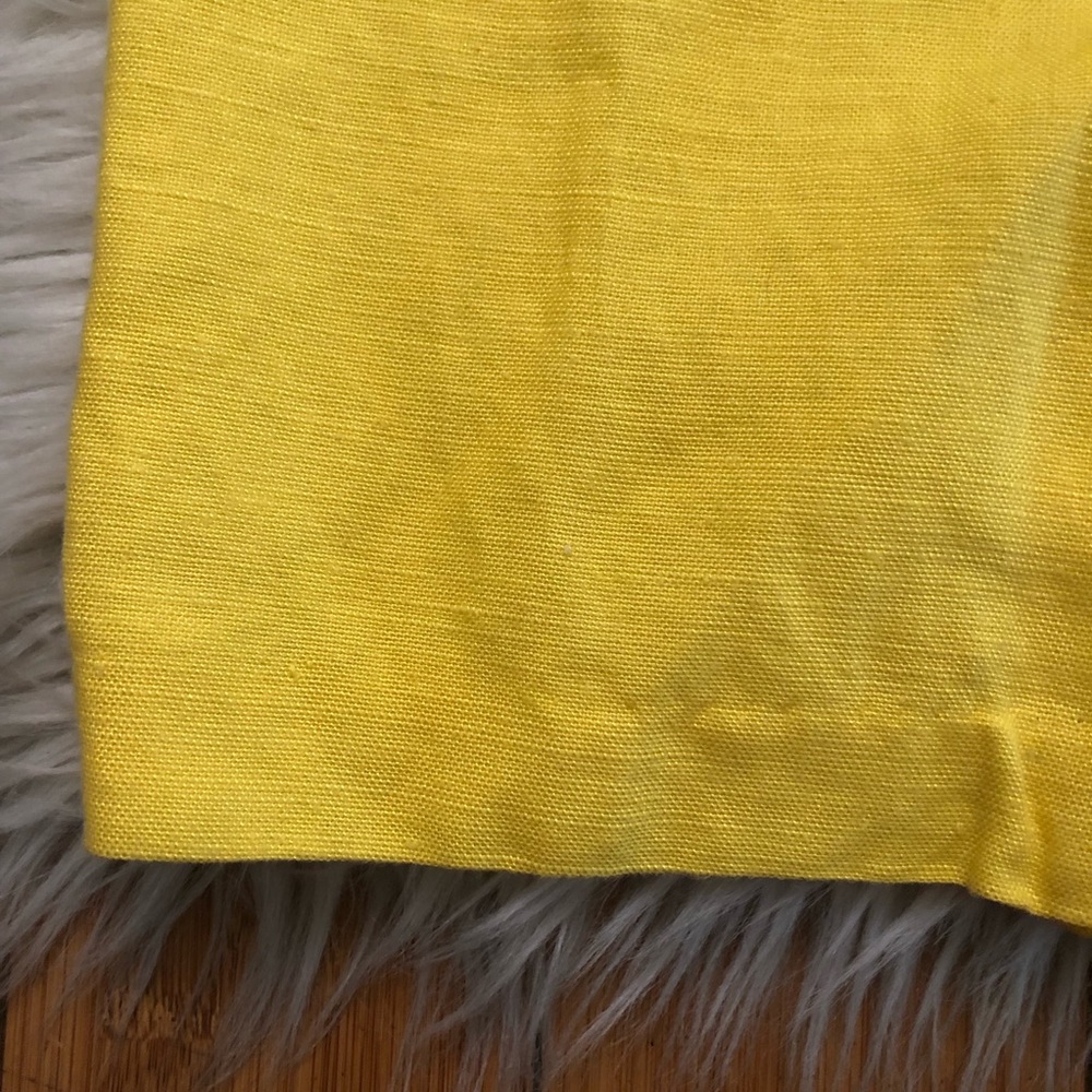 Geary Roark Kamisato Linen Blend Racerback Yellow Sleeveless Button Down Dress 8 - Picture 6 of 13